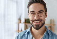 Man confidently smiling